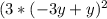 (3* (-3y+y)^{2}