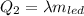 Q_2= \lambda m_{led}