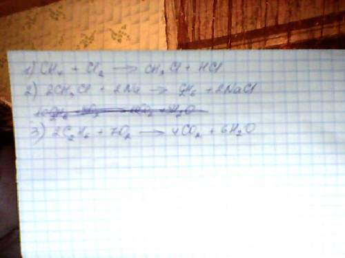 Осуществите: сн4-> сн3-сl-> ch3-ch 3-> co2