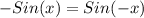 -Sin(x)=Sin(-x)