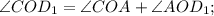 \angle COD_1=\angle COA+\angle AOD_1;