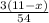 \frac{3(11 - x)}{54}