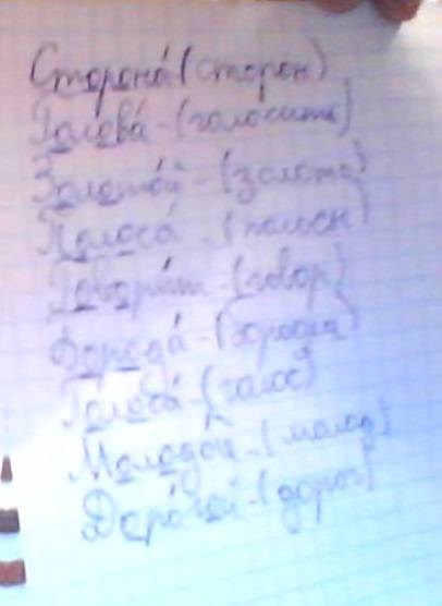 Прочитай слова.поставь ударение,подчеркни орфограмму безударные гласные в корне слова.запиши пров