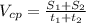 V_{cp}=\frac{S_1+S_2}{t_1+t_2}