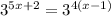 3^{5x+2}=3^{4(x-1)}