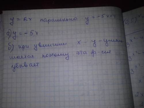 4. а) задайте линейную функцию y = kx формулой, если известно, что ее график параллелен прямой -5x -