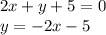 2x+y+5=0\\&#10;y=-2x-5