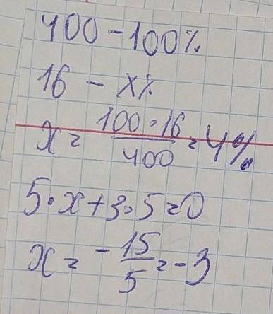 1. визначте відсотковий вміст солі у розчині, якщо в 400 грозчинуміститься 16 г солі.16 %12 %25 %8%4