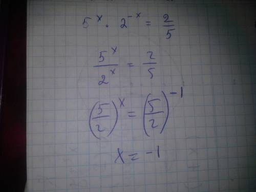 5^x*2^-x=0.4 хелпушки)знаю.. легко,но не помню принцип решения