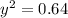 y^{2} =0.64