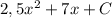 2,5x^2+7x+C