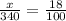 \frac{x}{340} = \frac{18}{100}