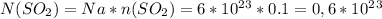 N(SO_2)=Na*n(SO_2)=6*10^2^3*0.1=0,6*10^2^3