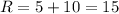 R=5+10=15