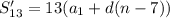 S_{13}'=13(a_{1}+d(n-7))