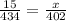 \frac{15}{434} = \frac{x}{402}