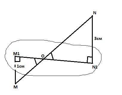 Отрезок mn, равный 12см, пересекает. отрезок mn, равный 12см, пересекает плоскость в точке о. концы