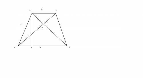 Подскажите, , ответ будет 10) в трапеции авсд заданы: основания вс = 24 и ад = 30, боковая сторона а