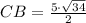 CB= \frac{5\cdot\sqrt{34}}{2}