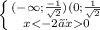 \left \{ {{( - \infty; \frac{-1}{ \sqrt{2} }) (0; \frac{1}{ \sqrt{2} } } \atop {x<-2} ∨ x0} \right.