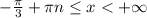 - \frac{ \pi }{3} + \pi n \leq x < + \infty