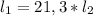 l_{1}=21,3*l_{2}