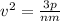 v^{2} = \frac{3p}{nm}