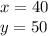 x=40\\&#10;y=50