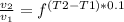 \frac{v_2}{v_1} = f^{(T2-T1)*0.1}