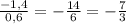 \frac{-1,4}{0,6}=- \frac{14}{6}= -\frac{7}{3}