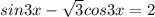 sin3x-\sqrt{3}cos3x=2