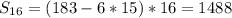 S_{16}=(183-6*15)*16=1488