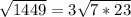\sqrt{1449}=3 \sqrt{7*23}