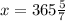 x=365\frac{5}{7}