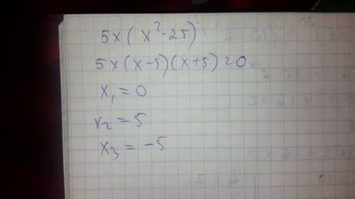 5x^3-125x=0 найти решение уравнения