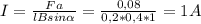 I= \frac{Fa}{lBsin \alpha } = \frac{0,08}{0,2*0,4*1} = 1 A