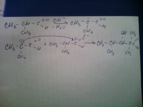 Написать реакцию альдольной и кротоновой конденсации o // ch3-ch-c | \ ch3 h