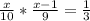 \frac{x}{10}*\frac{x-1}{9}=\frac{1}{3}