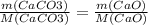 \frac{m(CaCO3)}{M(CaCO3)} = \frac{m(CaO)}{M(CaO)}