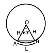 Если градусная мера дуга составляет 60 градусов,то по данной длине дуги l найдите её хорду