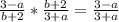 \frac{3-a}{b+2} * \frac{b+2}{3+a} = \frac{3-a}{3+a}