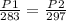 \frac{P1}{283} = \frac{P2}{297}