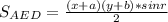 S_{AED}=\frac{(x+a)(y+b)*sinr}{2}