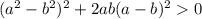 (a^2 - b^2)^2 + 2ab(a - b)^2 0