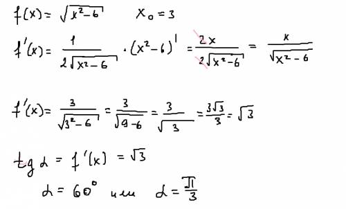 Найдите острый угол который образует с осью ординат касательная к графику функции f(x) в точке х0,ес