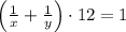 \left(\frac1x+\frac1y\right)\cdot12=1