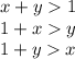 x+y1\\&#10;1+xy\\&#10;1+yx\\\\