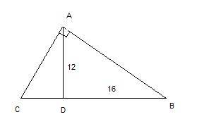 Впрямоугольном треугольнике авс угол а = 90 градусов, высота ад = 12 см, вд = 16 см. найдите: 1) кат