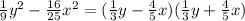 \frac{1}{9}y^2-\frac{16}{25}x^2=(\frac{1}{3}y-\frac{4}{5}x)(\frac{1}{3}y+\frac{4}{5}x)