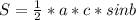 S= \frac{1}{2} *a*c*sinb